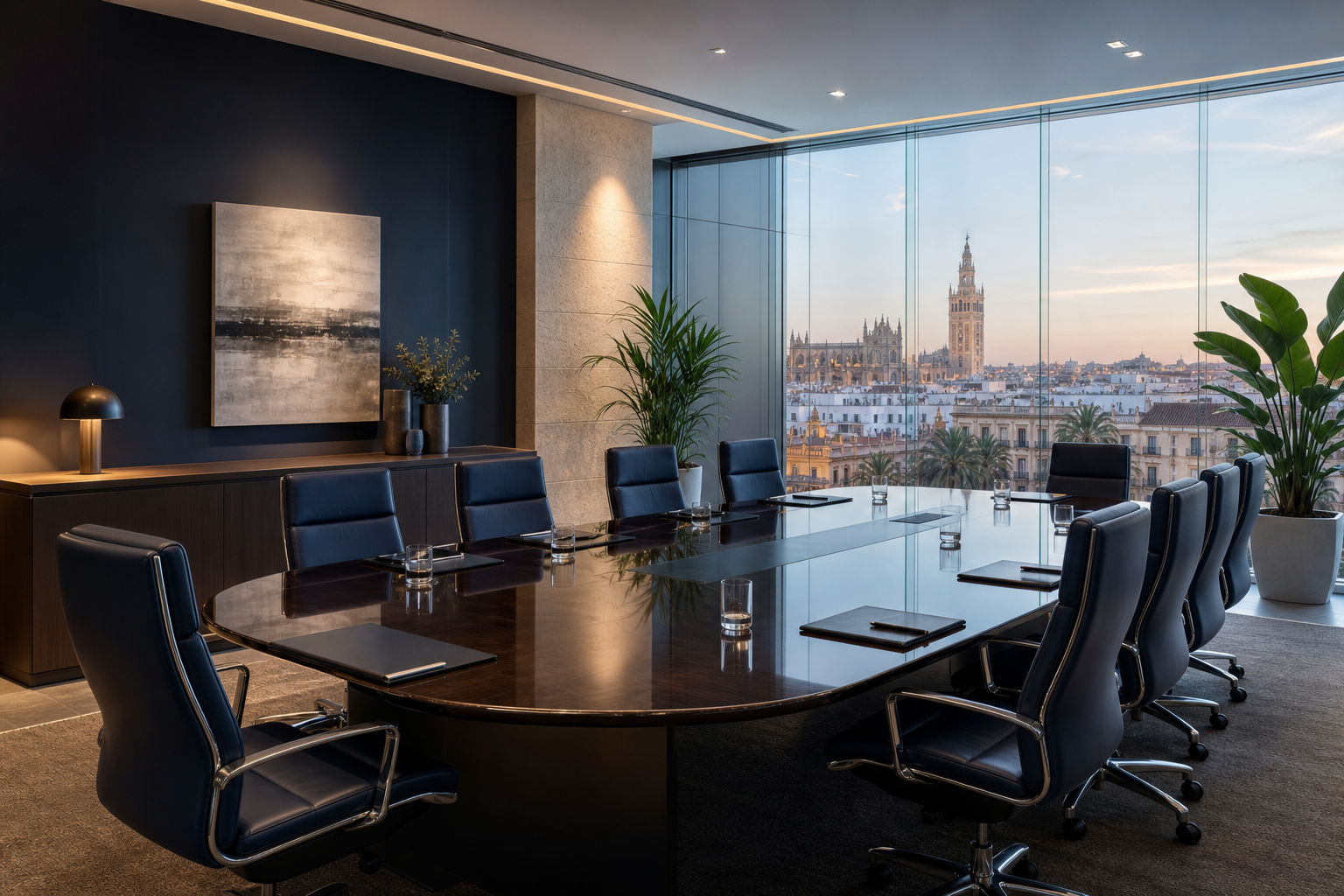 Sala corporativa premium de asesoría financiera